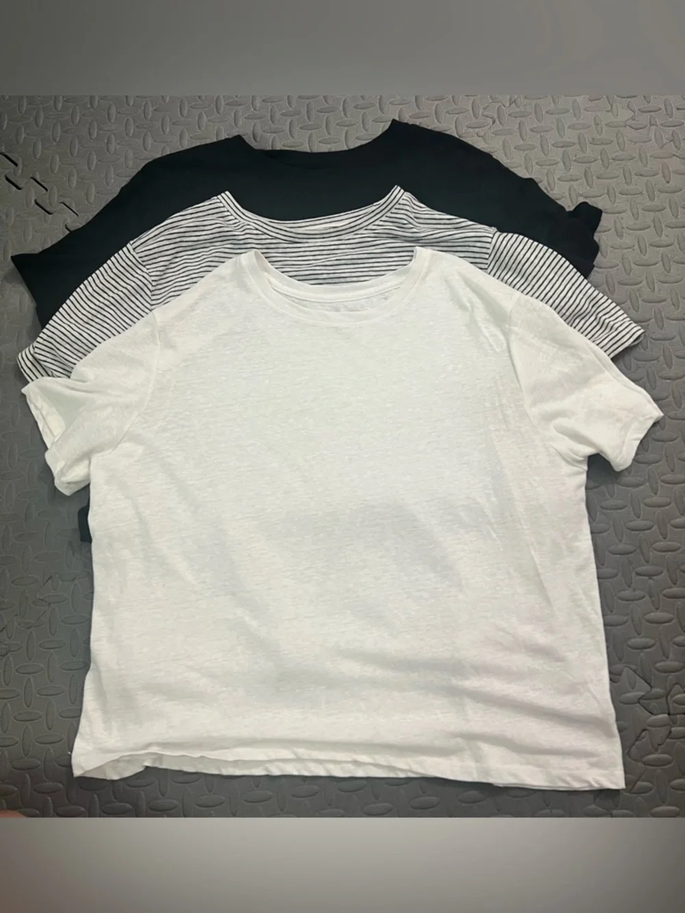 A new day burnout tee lot. Casual Cotton Tee Trio - xxl White, Black & Striped - Picture 1 of 2